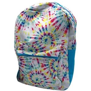 15" Tie-Dye Themed Backpack with Zipper Pockets